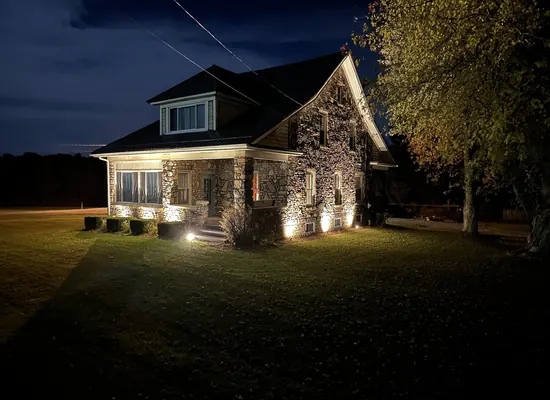 Exterior lighting at dusk